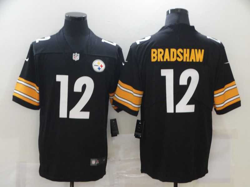 Men Pittsburgh Steelers 12 Bradshaw Black Nike Limited Vapor Untouchable NFL Jerseys